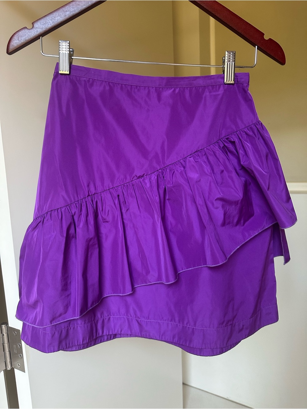 See By Chloe Vibrant Purple Asymmetrical Ruffle Skirt